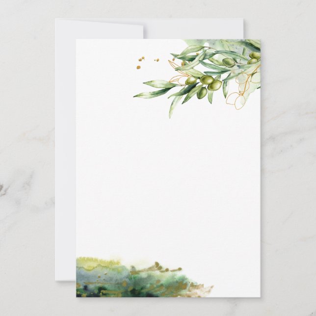 Invitation Aquarelle Olive Branch papeterie (Devant)