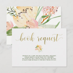 Invitation Aquarelle or Floral   Demande de carnet de baby sh