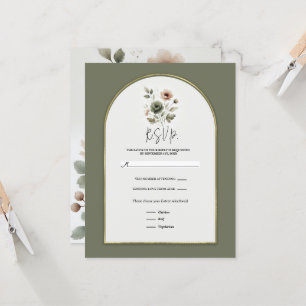 Invitation Aquarelle or rose pâle couleur rose pâle RSVP flor