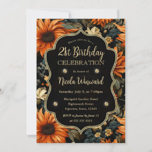 Invitation Aquarelle Orange Brown Automne Feuilles 21e Annive