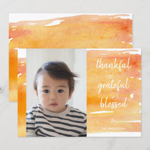 Invitation Aquarelle orange mignonne Feuille d'érable Thanksg