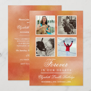 Invitation Aquarelle orange vibre - Pour toujours dans nos co