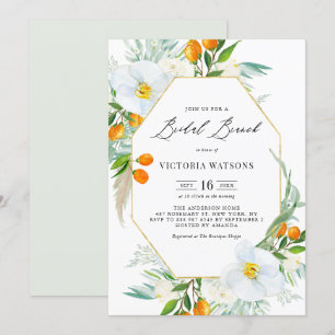 Invitation Aquarelle Orchidées & Kumquats Frame Bridal Brunch