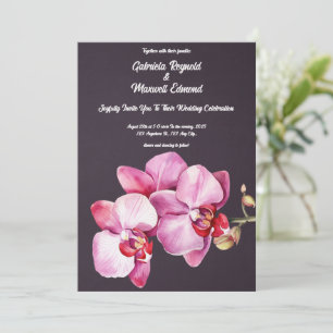 Invitation Aquarelle Orchidées romantiques Mariage floral