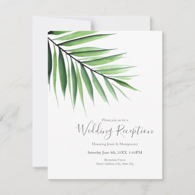 Invitation Aquarelle Palm (Devant)