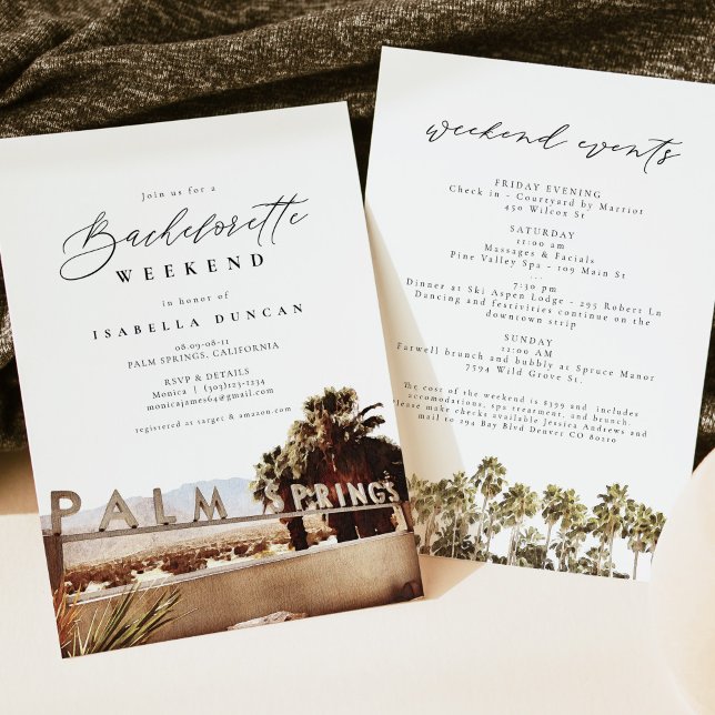 Invitation Aquarelle Palm Springs Californie Désert Bohême (Créateur téléchargé)