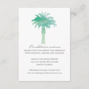 Invitation Aquarelle Palmier serein Réception