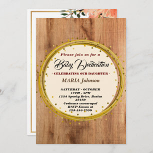 Invitation Aquarelle papillon Fille Dédication florale pour b