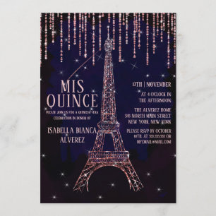Invitation Aquarelle Parties scintillant Paris Tour Eiffel Qu
