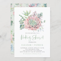 Aquarelle Pastel Succulents Wedding shower d'été