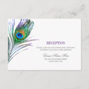 Invitation Aquarelle Peacock Plume Réception de mariage