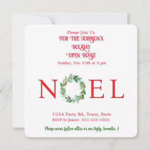 Invitation Aquarelle peinte à la main Wreath hiver