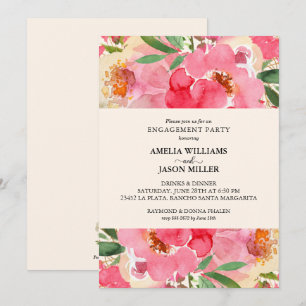 Invitation Aquarelle Peonies Floral