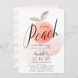 Invitation Aquarelle Petit Baby shower rose Peach