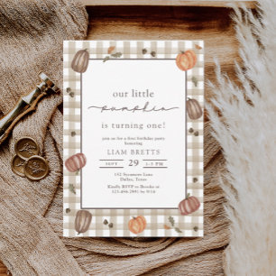 Invitation Aquarelle Petit Citrouille Premier anniversaire