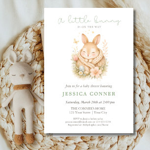 Invitation Aquarelle Petit Lapin Baby Shower En Route