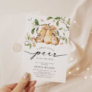 Invitation Aquarelle Petite poire Baby shower fille