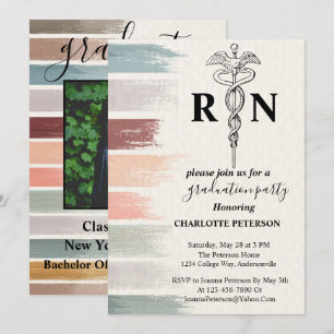 Invitation Aquarelle photo de la fête de graduation de l'infi