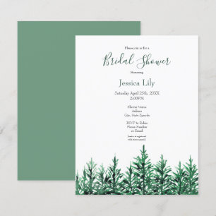 Invitation Aquarelle Pine Arbres