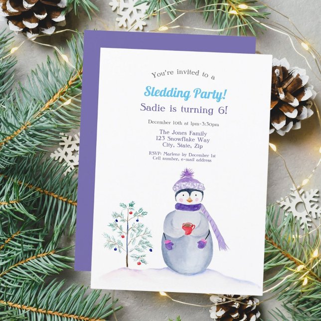 Invitation Aquarelle Pingouin (Chill and Thrill! Join the Penguin Fun!)