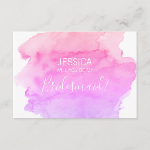 Invitation Aquarelle PINK Serez-vous ma servante d'honneur ?