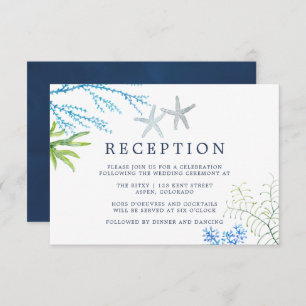 Invitation Aquarelle Plage d'algues Réception de mariage