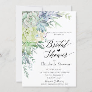 Invitation Aquarelle Plantes Succulentes du désert Écriture C