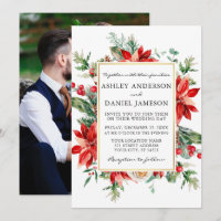 Aquarelle Poinsettia Floral Photo Mariage