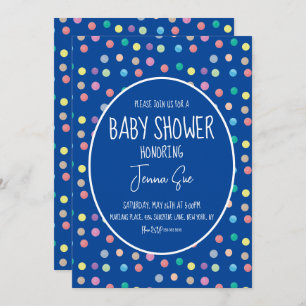Invitation Aquarelle points Baby shower peint