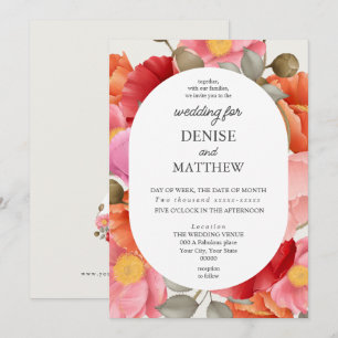 Invitation Aquarelle Poppy sur Fond Blanc Neigeux