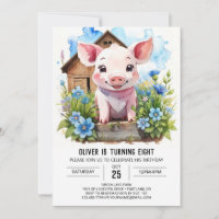 Aquarelle pour enfants Cochon de Virginie