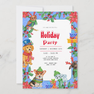 Invitation aquarelle pour fête des Fêtes de Noël