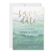 Invitation aquarelle pour sauvegarder la date