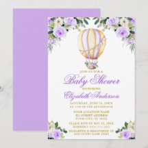 Aquarelle Purple Floral Air Baby shower