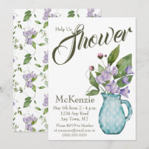Aquarelle Purple Floral Pois doux Baby shower