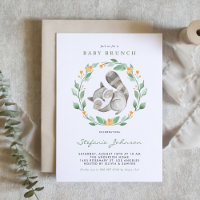 Aquarelle Raccoon Wreath Green Baby Brunch