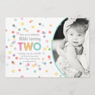 Invitation Aquarelle Rainbow Confetti Anniversaire de la fête