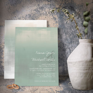Invitation Aquarelle Réflexions Mariage Sage ID774