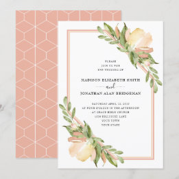 Invitation Aquarelle Ressort Mariage botanique floral