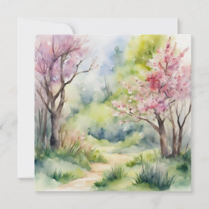 Invitation Aquarelle Ressort paysage naturel