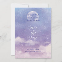 Aquarelle Roman Lune mariage Enregistrer la date