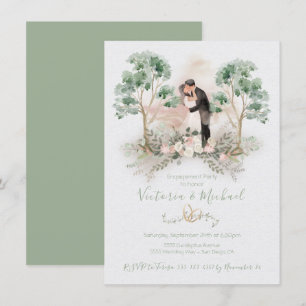 Invitation Aquarelle Romantique Couple Eucalyptus Floral