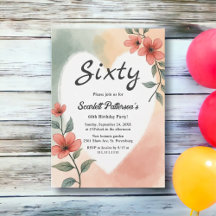 Aquarelle romantique Floral Dusty 60e anniversaire