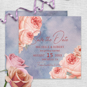 Invitation Aquarelle romantique Mariage Floral Enregistrer La