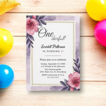 Aquarelle romantique rustique Floral 1er anniversa