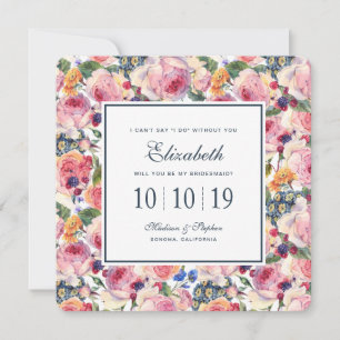 Invitation Aquarelle   Rose anglais - Bridesmaid