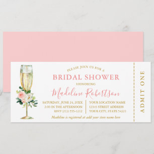 Invitation Aquarelle rose blanc Floral Fête des mariées de bi