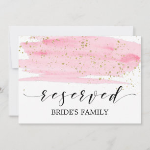 Invitation Aquarelle Rose Blush & Or Mariage Réservé Signal
