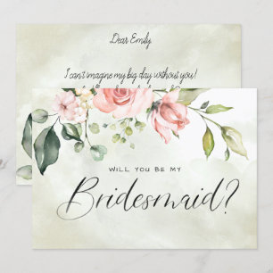 Invitation Aquarelle rose de Peachy Script Bridesmaid
