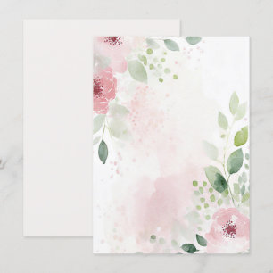Invitation Aquarelle rose et bordeaux blanc floral Mariage